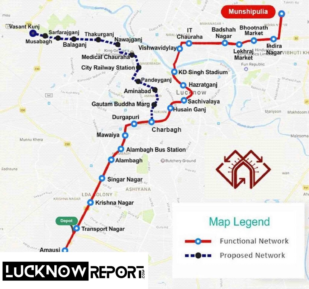 Lucknow metro route
